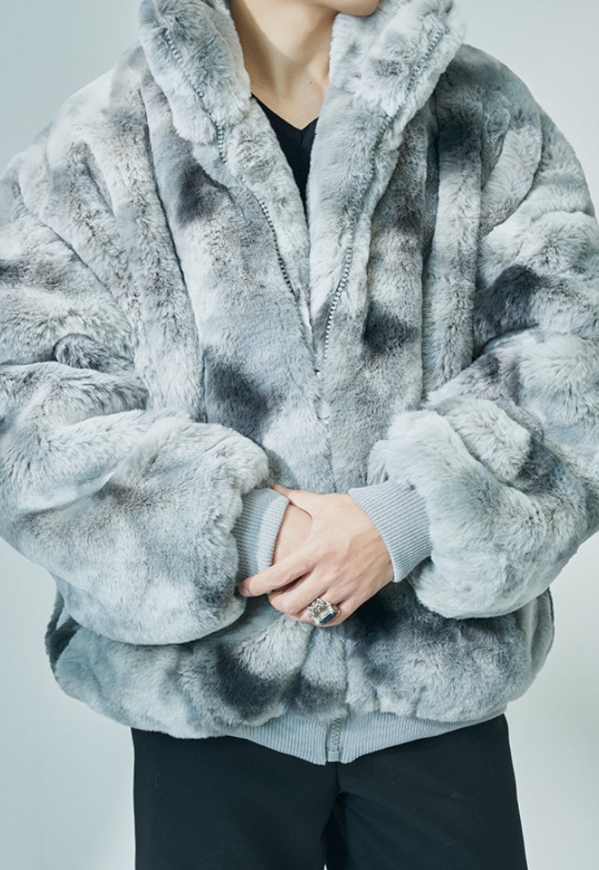Men's Textured camouflage gray cotton coat