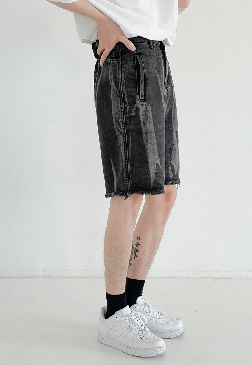 Men's Tie-dye denim shorts
