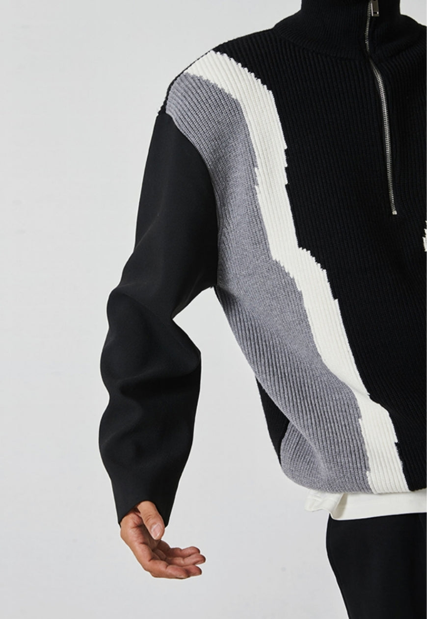 Men's zip turtleneck sweater