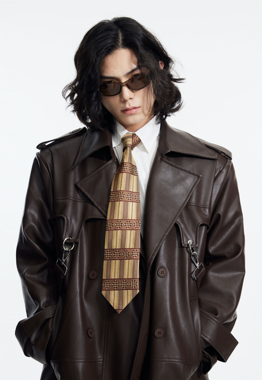 Men's Retro high-quality PU leather coat