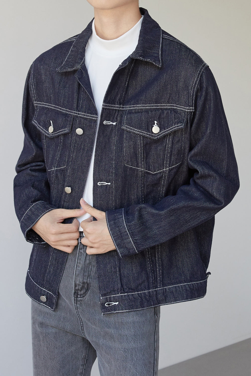 Men's Textured denim jacket