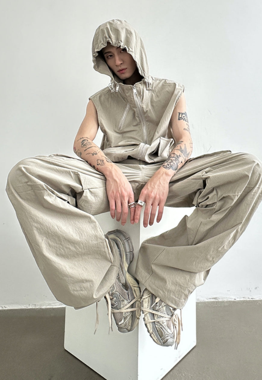 Men's Hooded Vest and Overalls set