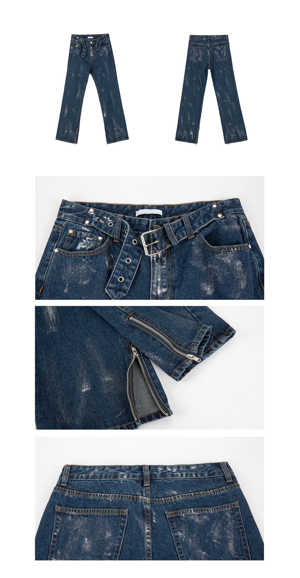 UZIP DESIGN Men's Design zipper slit denim trousers SS2022 VOL.5