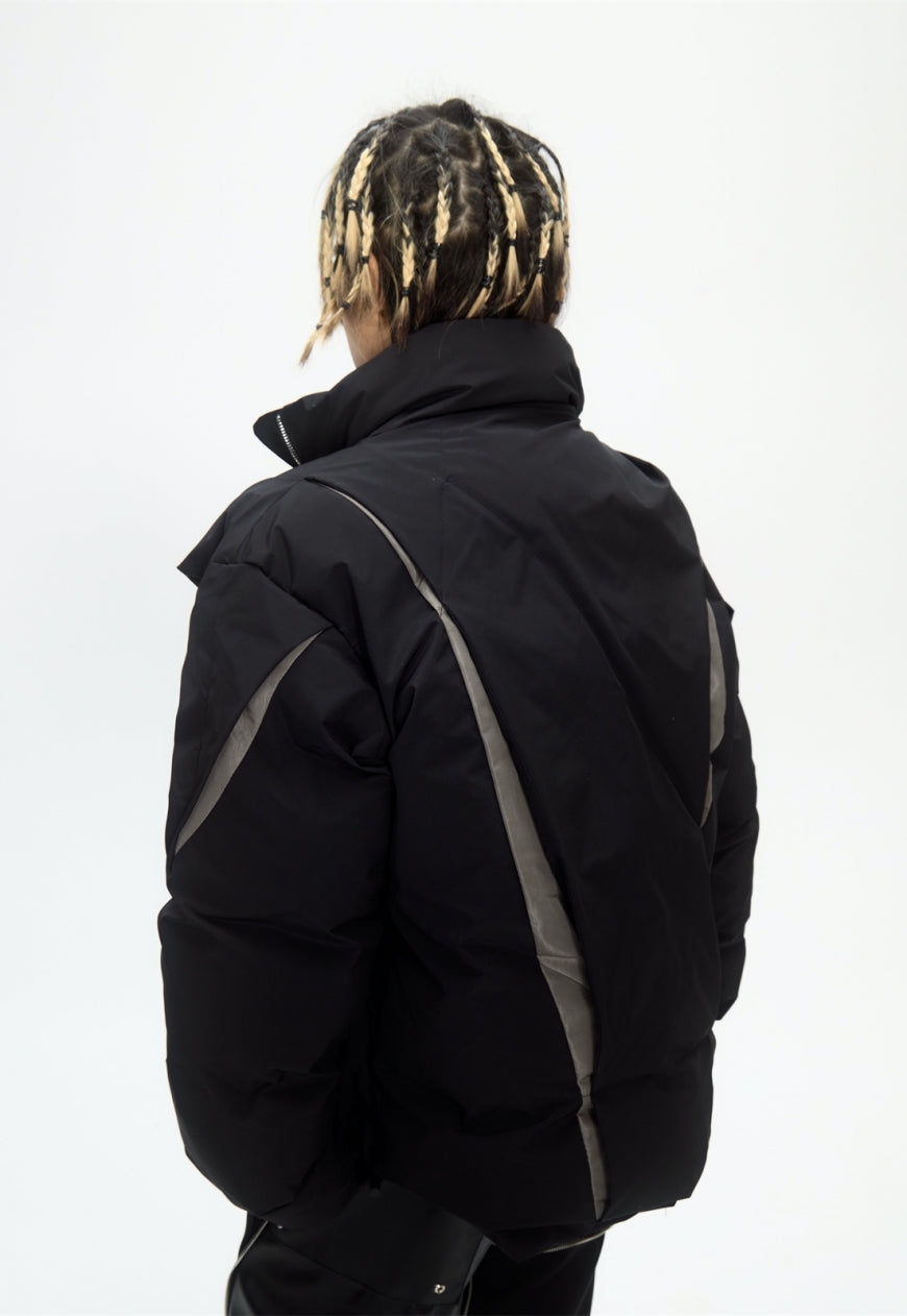 Menâ€™s pleated padded jacket