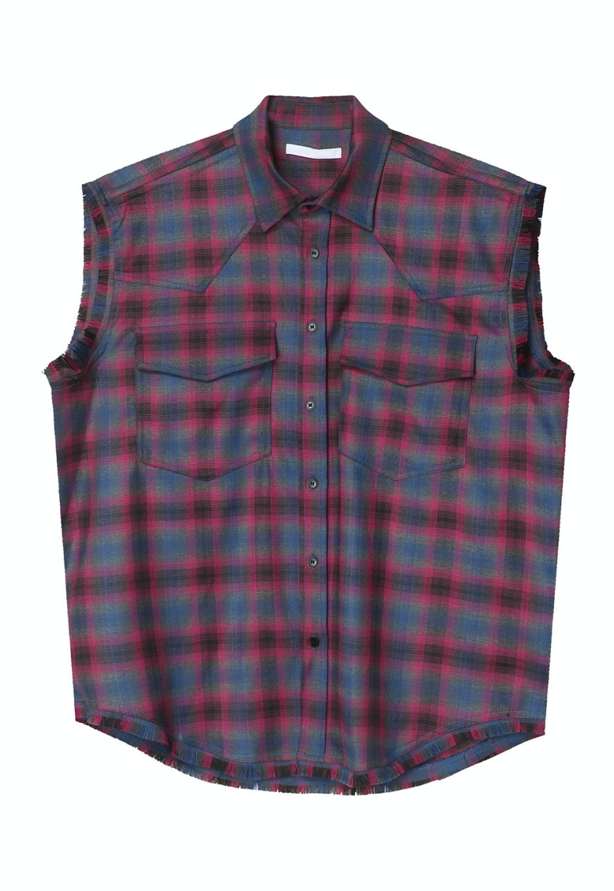 Men's Vintage Vest Check Shirt