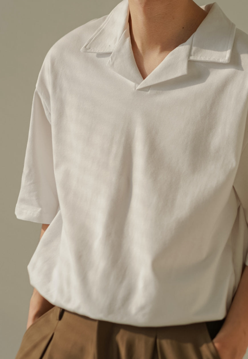 Men's Summer collar solid color t-shirt