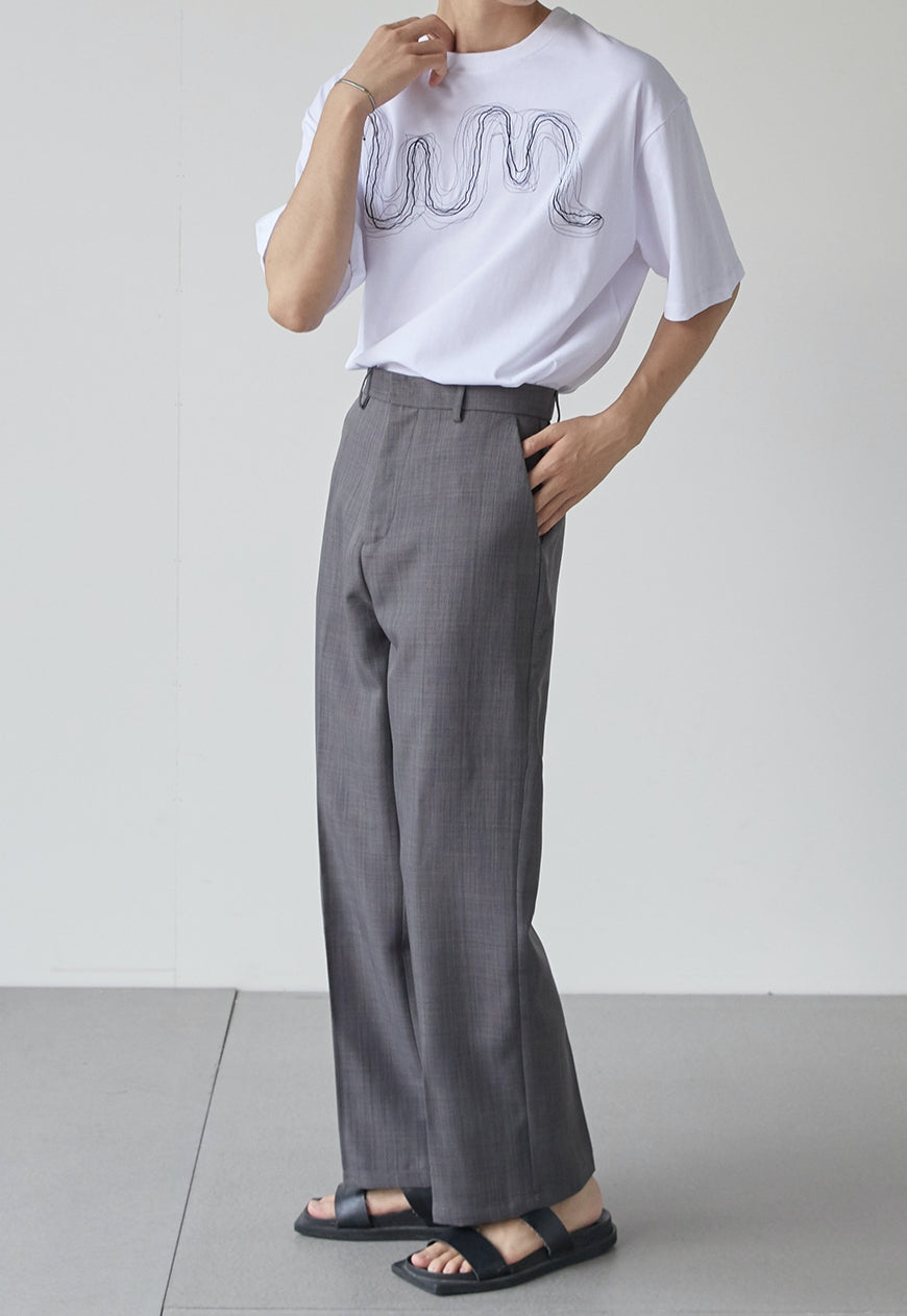 Men's summer high-end straight-leg trousers