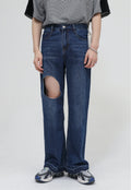 UZIP DESIGN Men's fashion ripped jeans