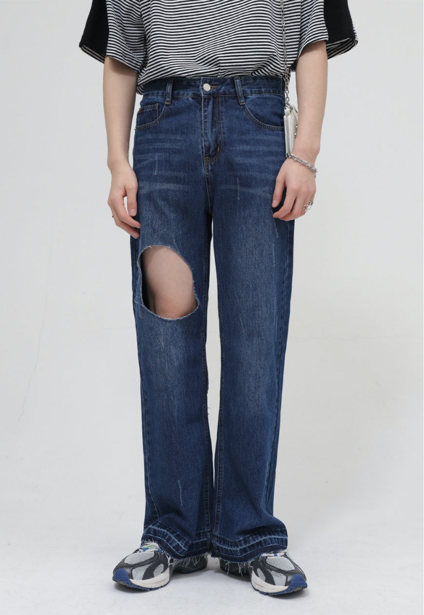 UZIP DESIGN Men's fashion ripped jeans