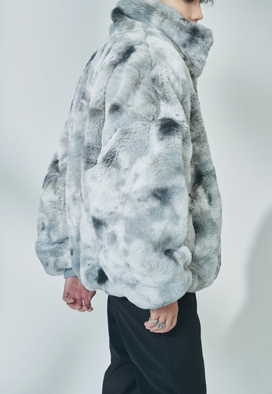 Men's Textured camouflage gray cotton coat