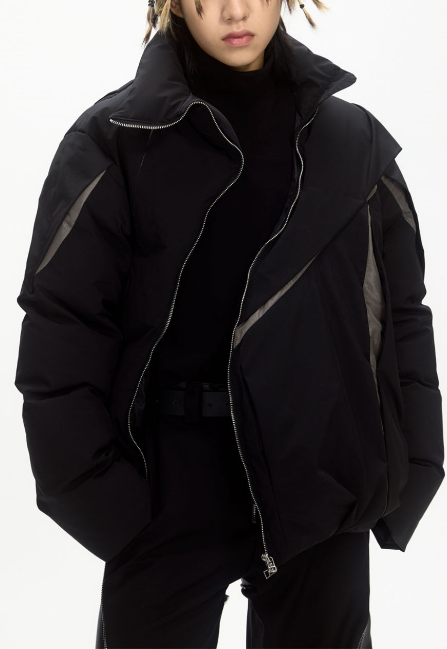 Menâ€™s pleated padded jacket