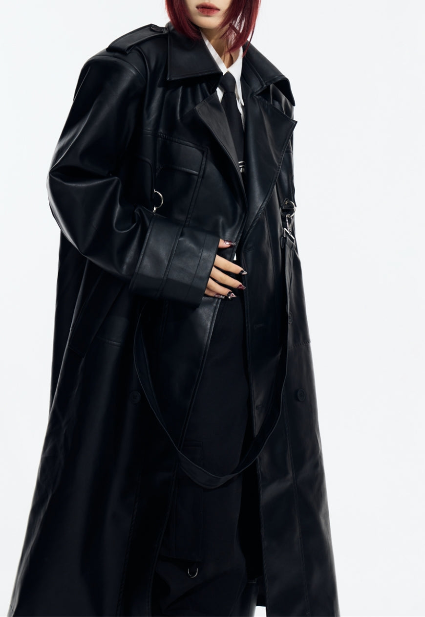Men's Retro high-quality PU leather coat