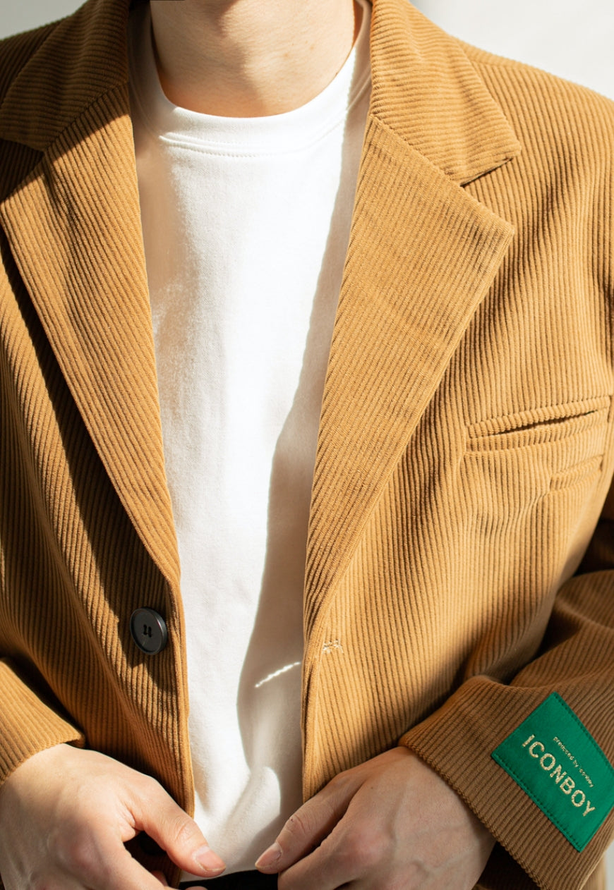 Men's Spring retro corduroy blazer