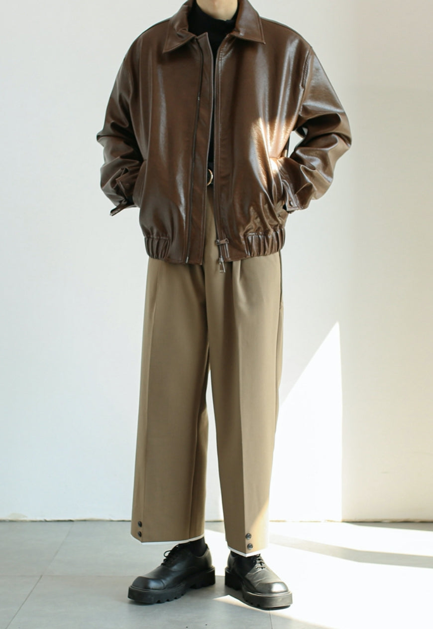 【Sale】Men's vintage leather jacket