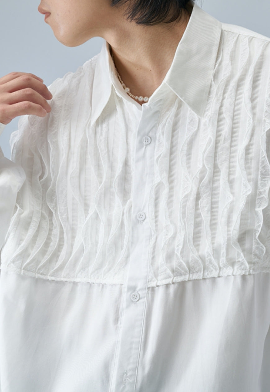 Men's Pleated technology long-sleeved shirt