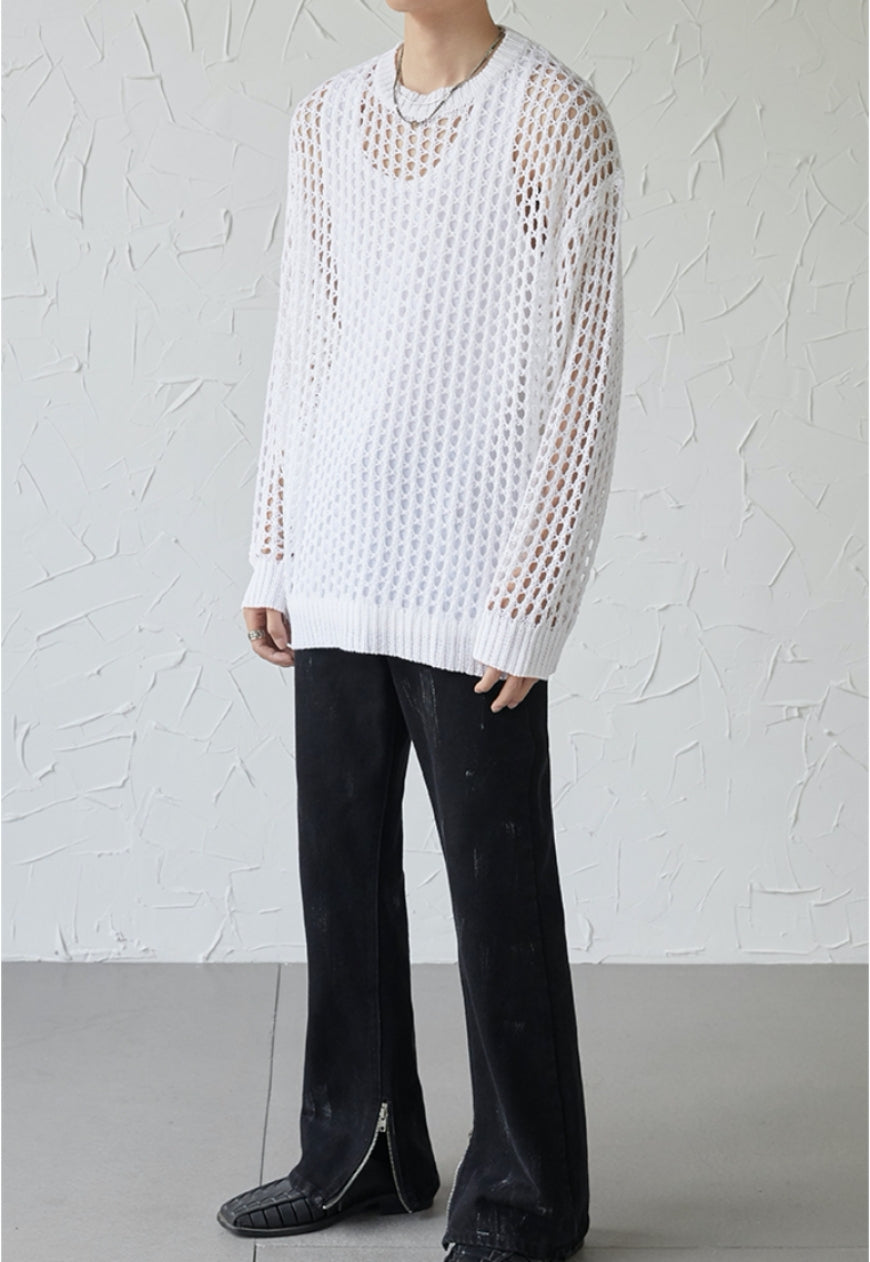 UZIP DESIGN Men's Design cutout long-sleeve top