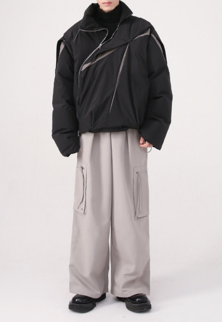 Men's pleated padded jacket