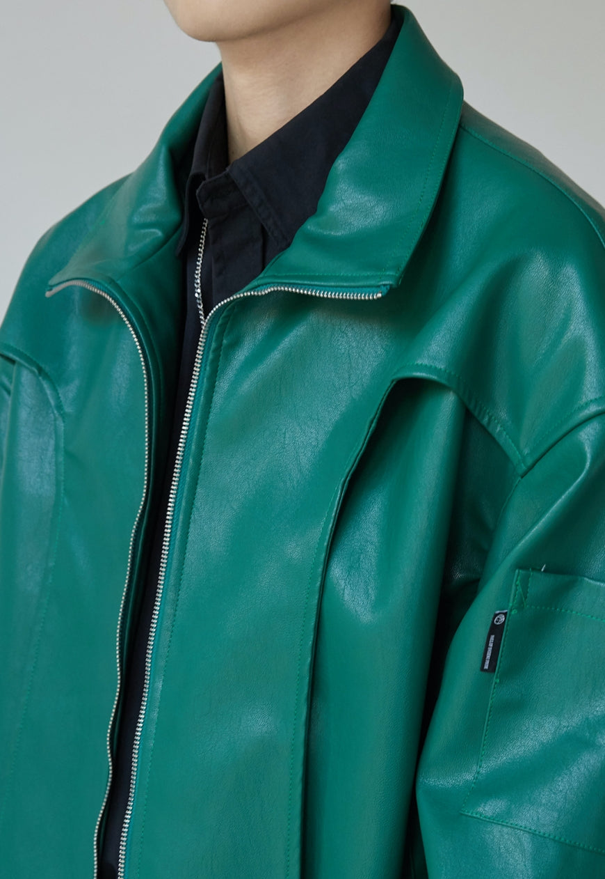 Men's Textured design leather jacket