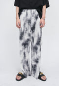 UZIP DESIGN Unisex tie-dye pleated slit trousers