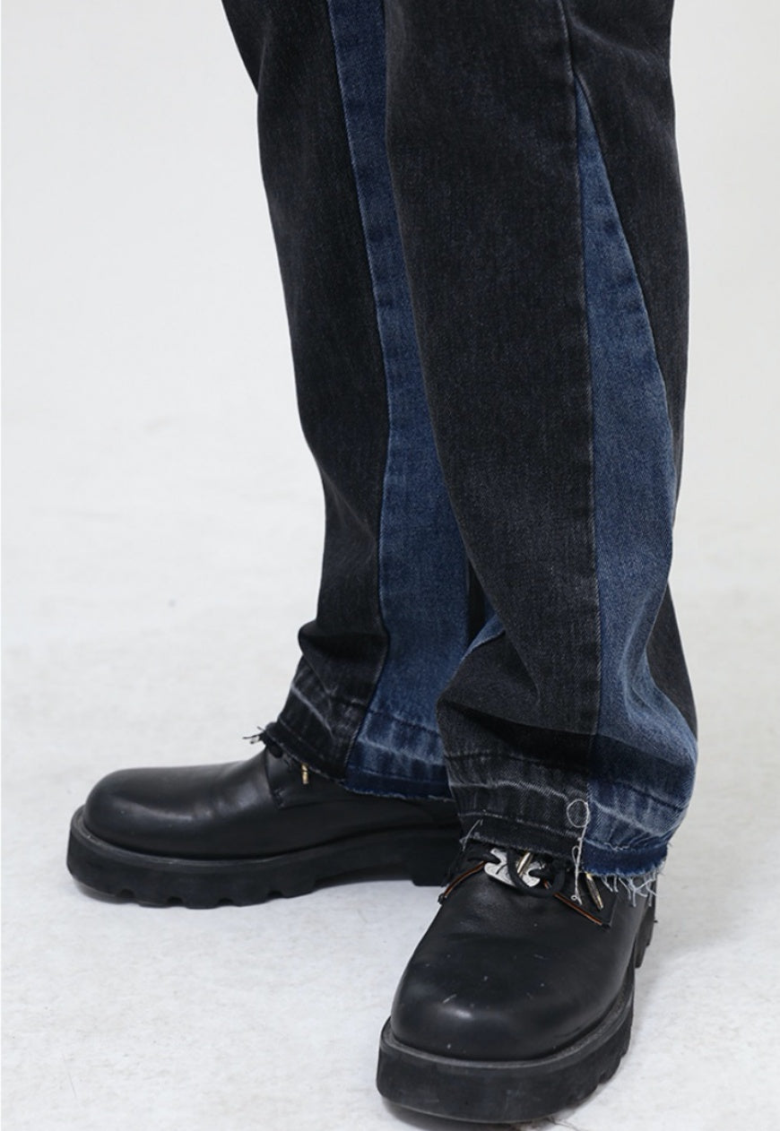 UZIP DESIGN Men's patchwork jeans