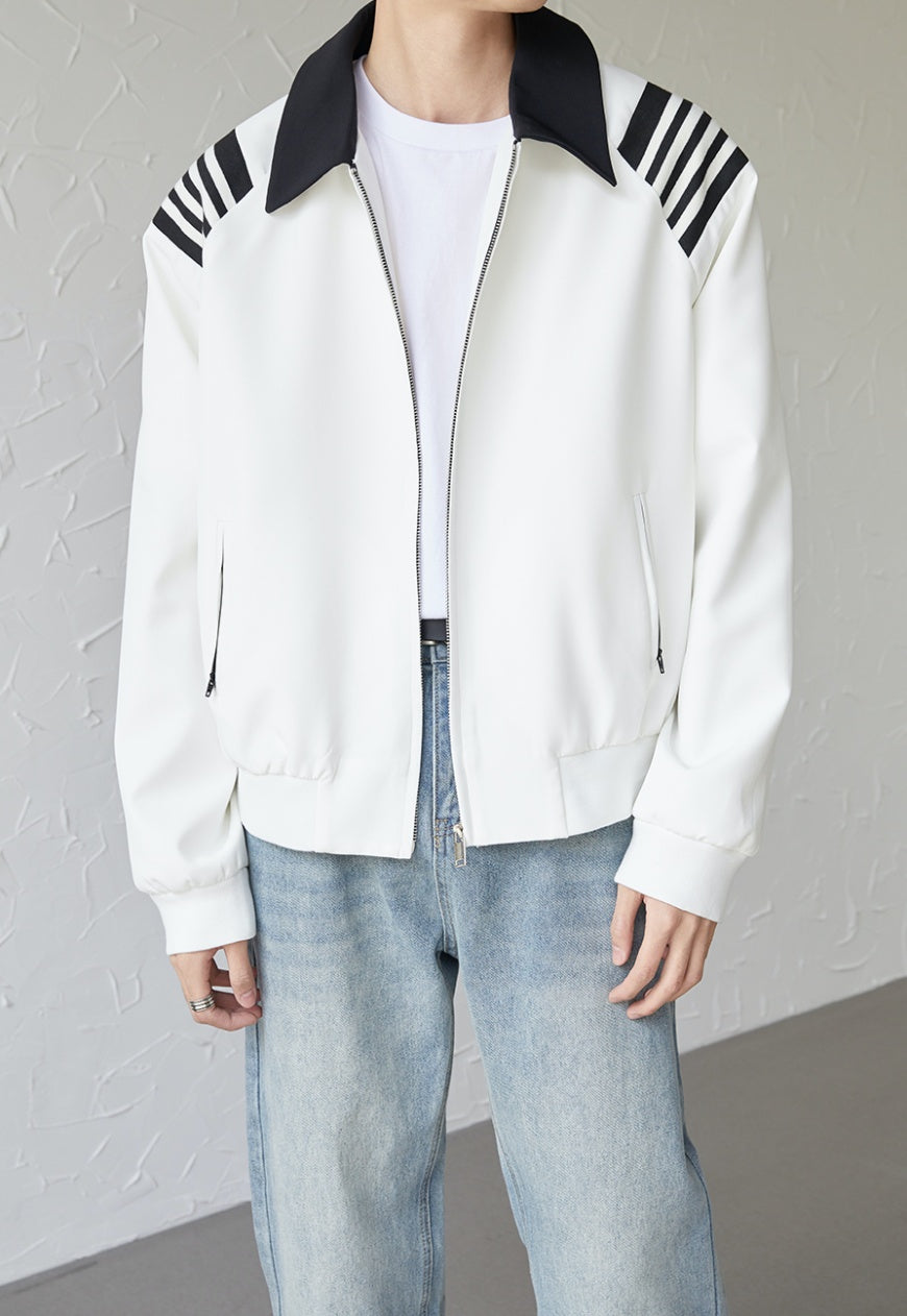 UZIP DESIGN Men's black white fashion jacket