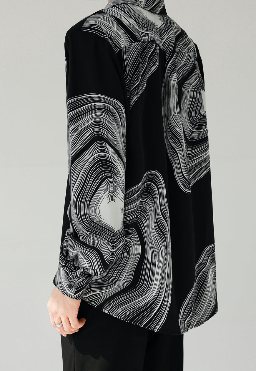 UZIP DESIGN Men's fashion abstract pattern shirt