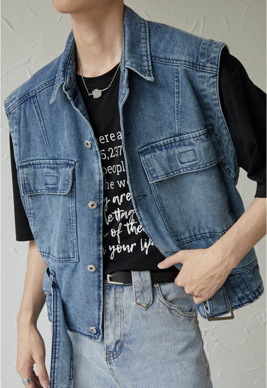 UZIP DESIGN Men's Design Denim Vest