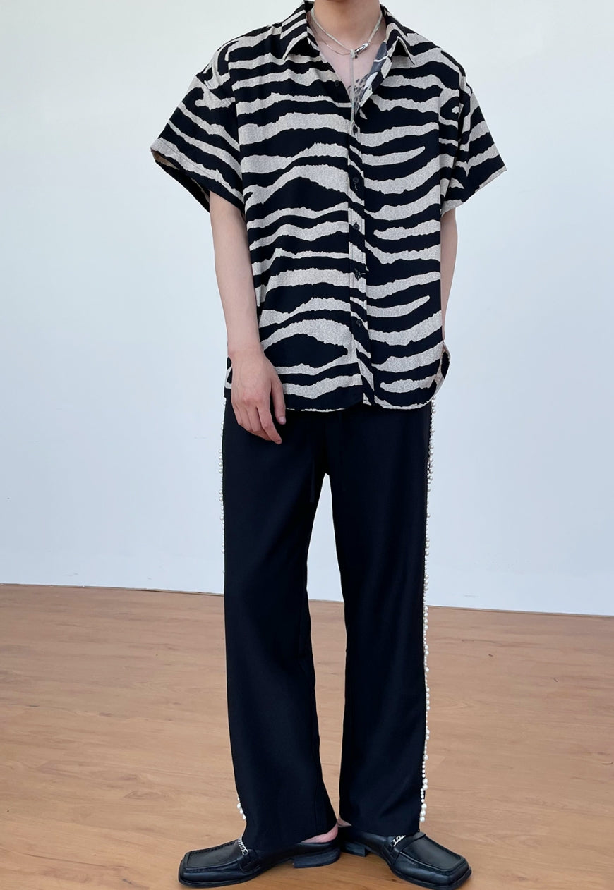 Men's Pearl decoration leisure pants