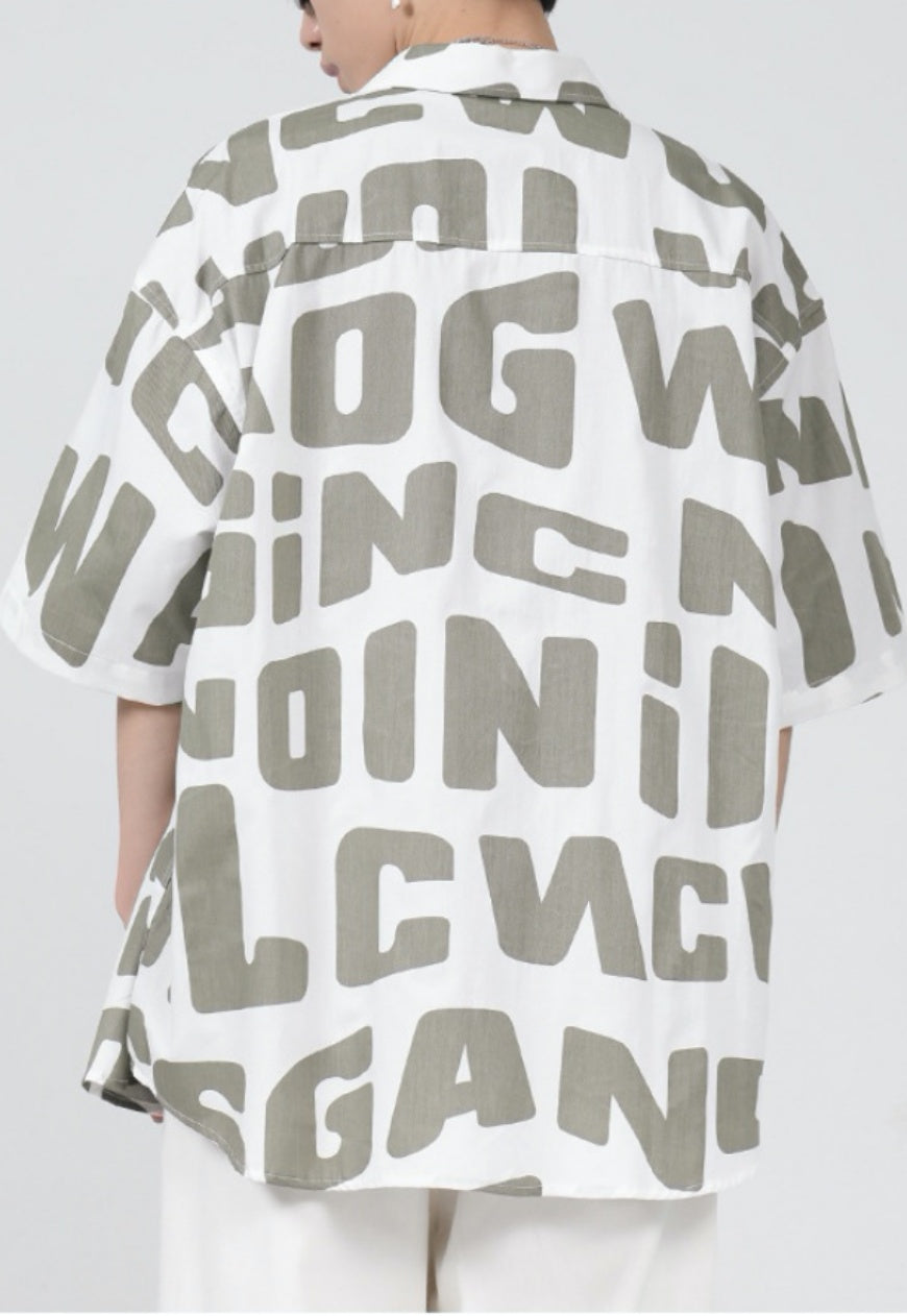UZIP DESIGN Men's personalized letter print shirt