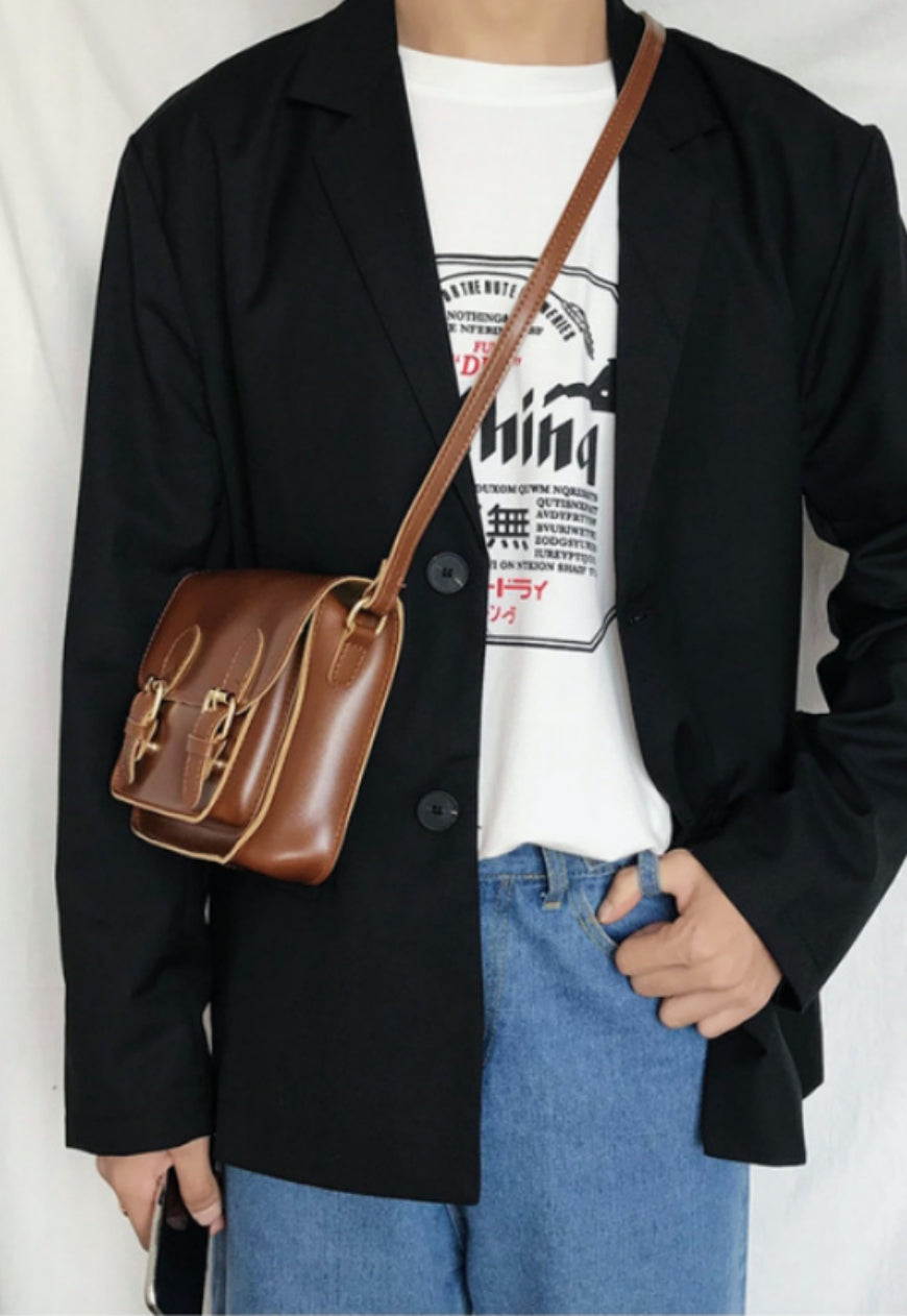 UZIP DESIGN Men's Leather retro shoulder bag