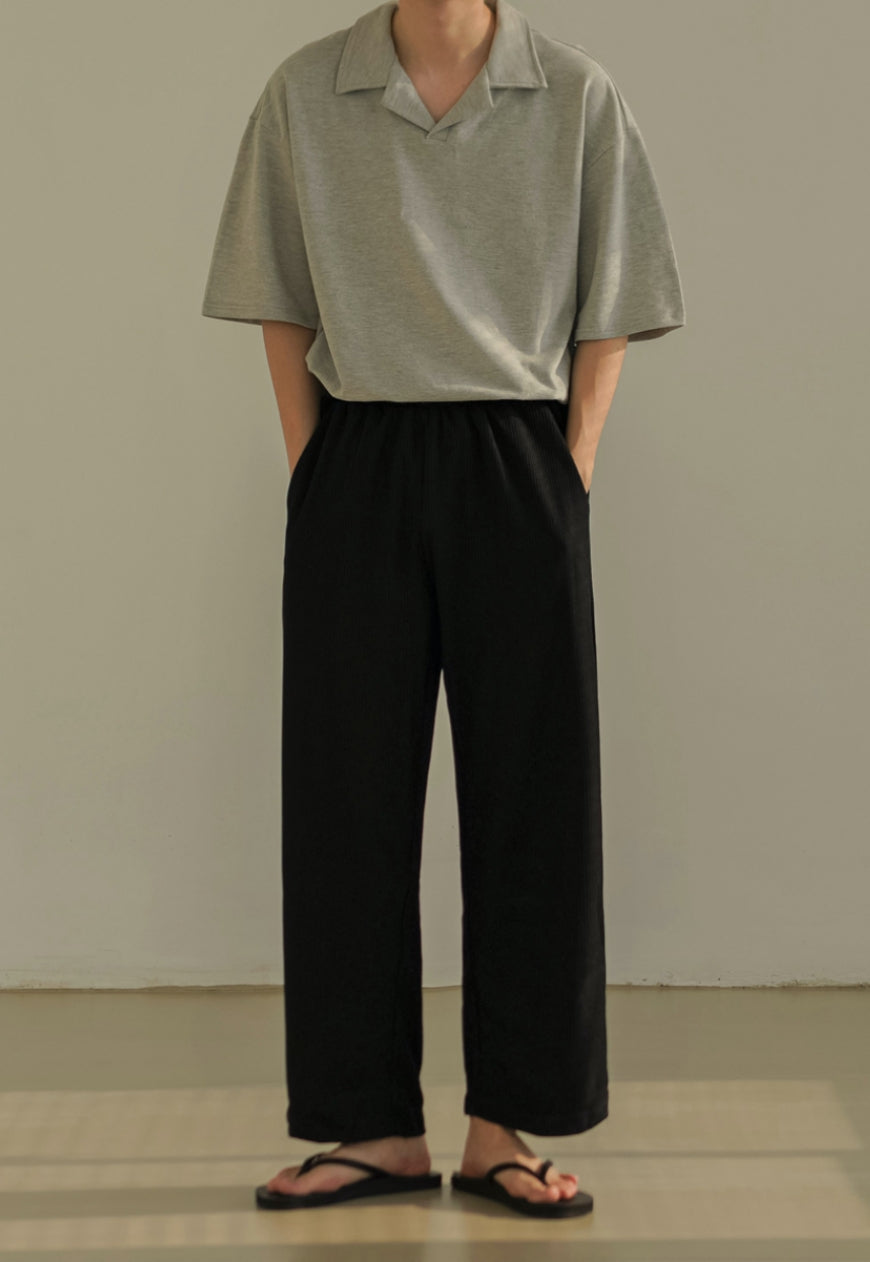 Men's Summer collar solid color t-shirt