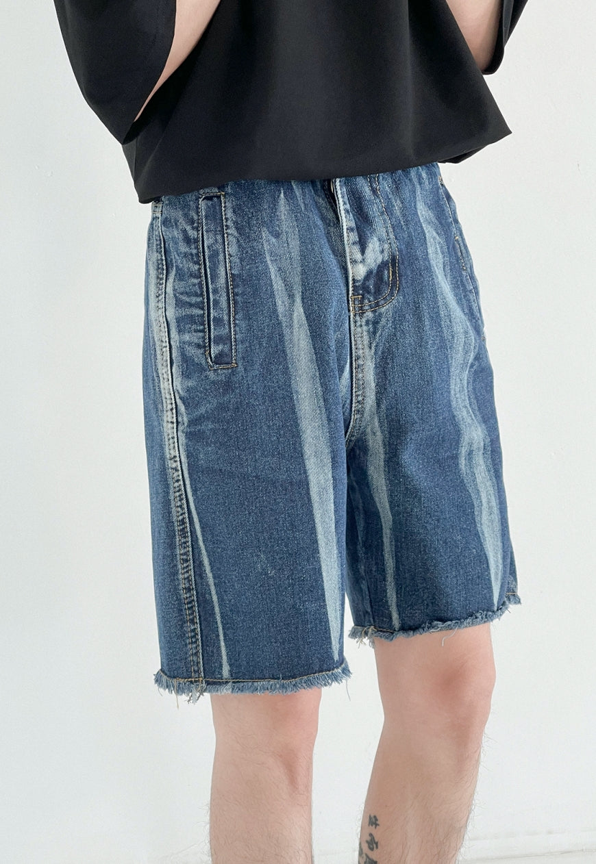 Men's Tie-dye denim shorts