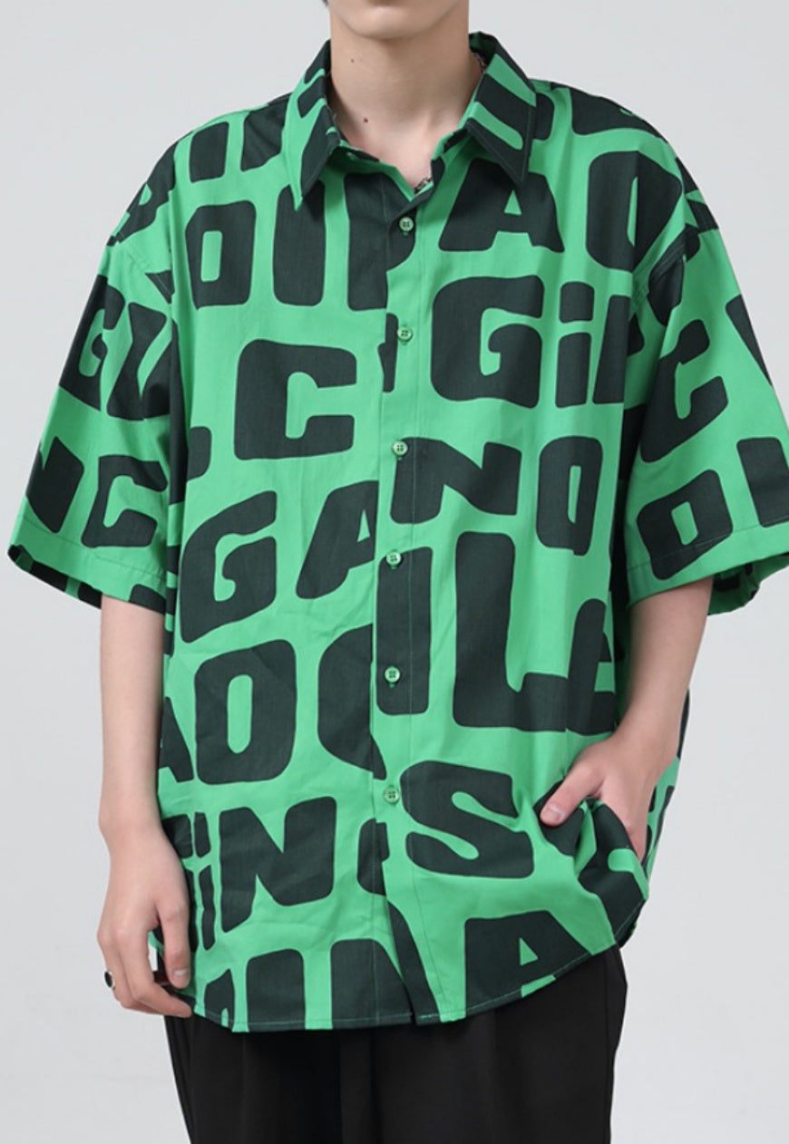 UZIP DESIGN Men's personalized letter print shirt