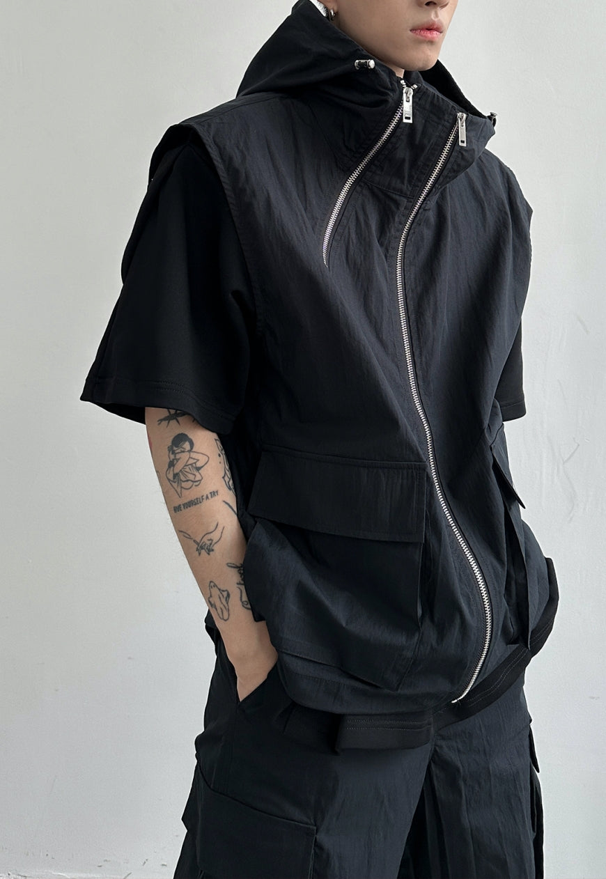 Men's Hooded Vest and Overalls set