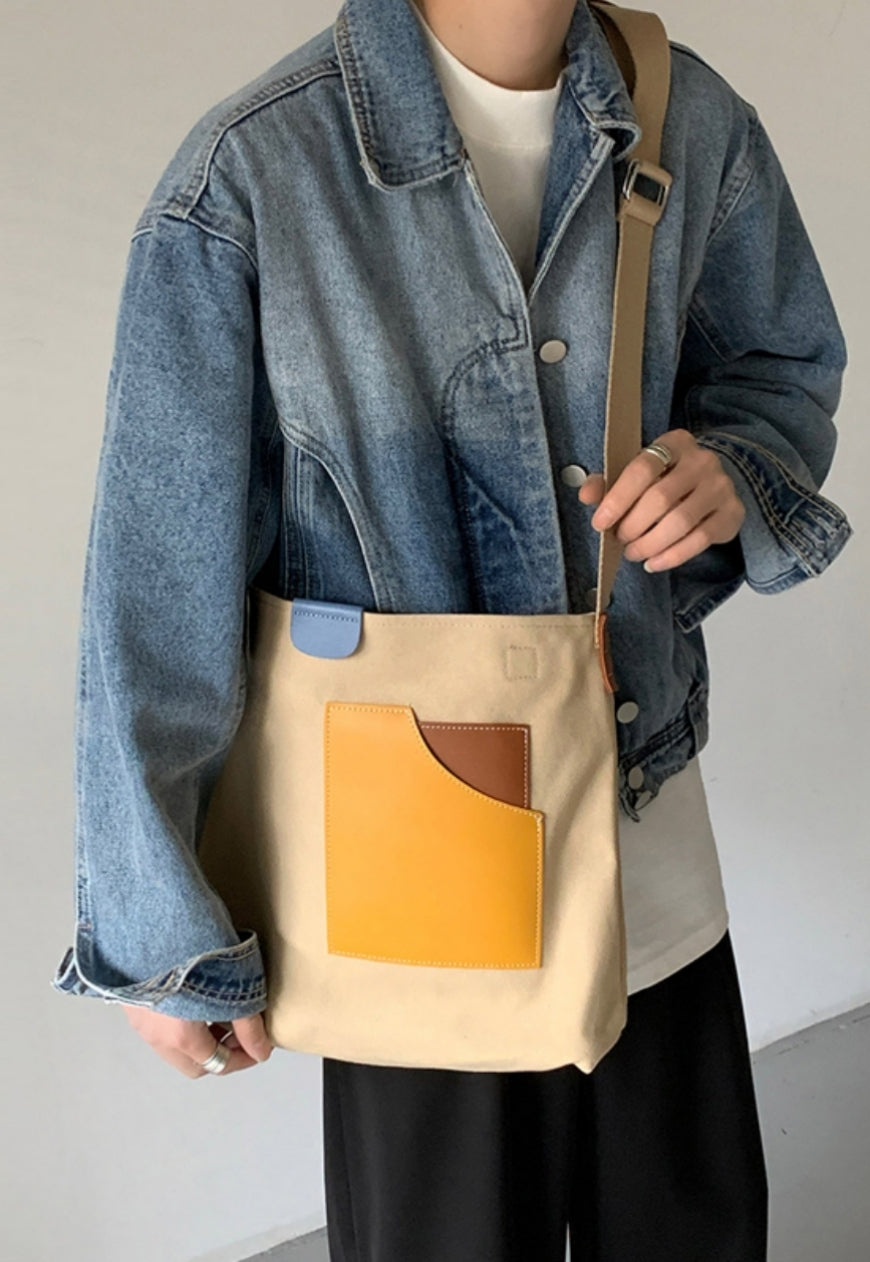 UZIP DESIGN Men's contrast canvas bag