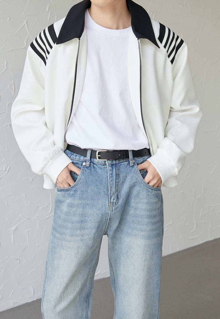 UZIP DESIGN Men's black white fashion jacket
