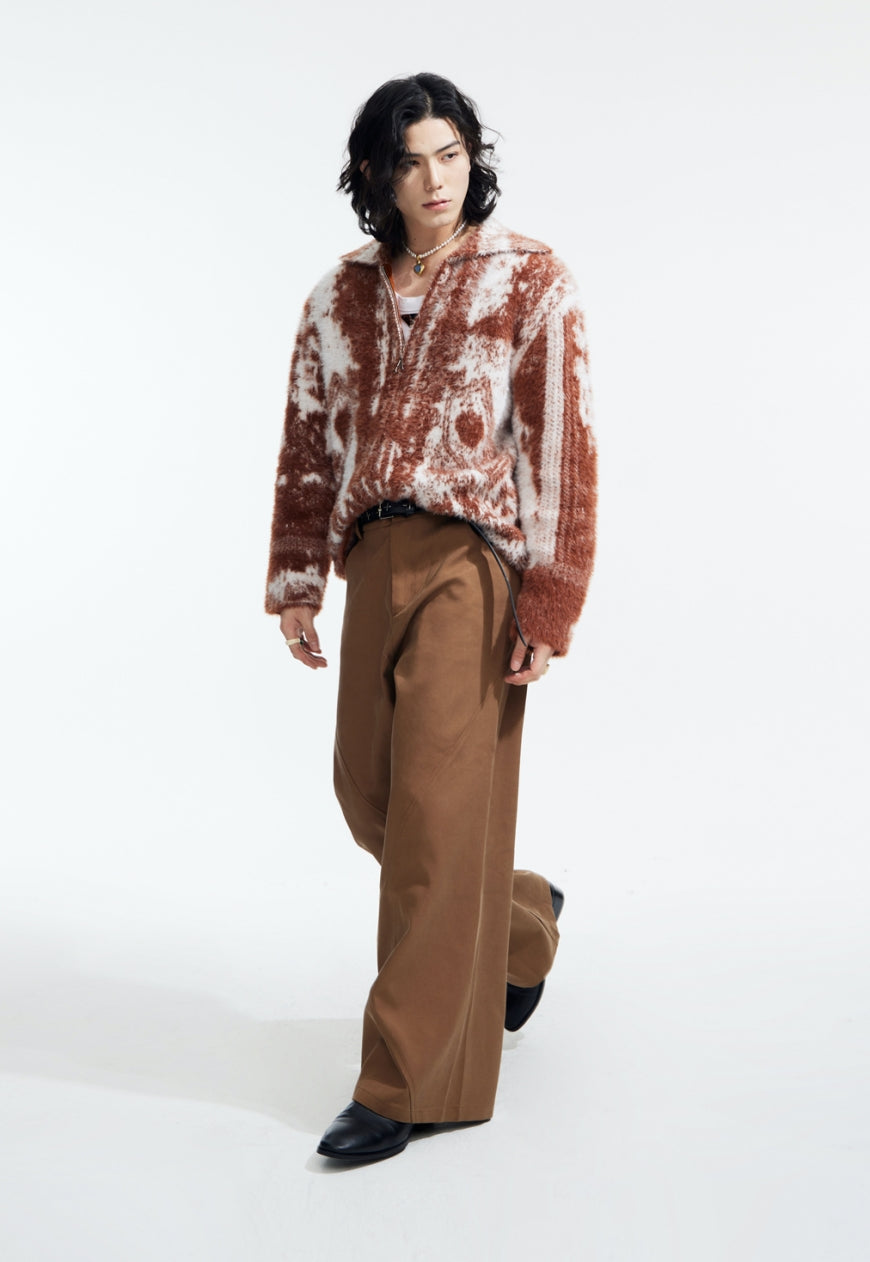 Men's zipped cardigan sweater