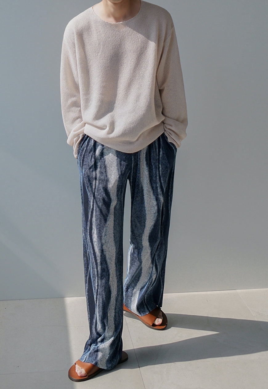 Men's Pleated loose casual trousers