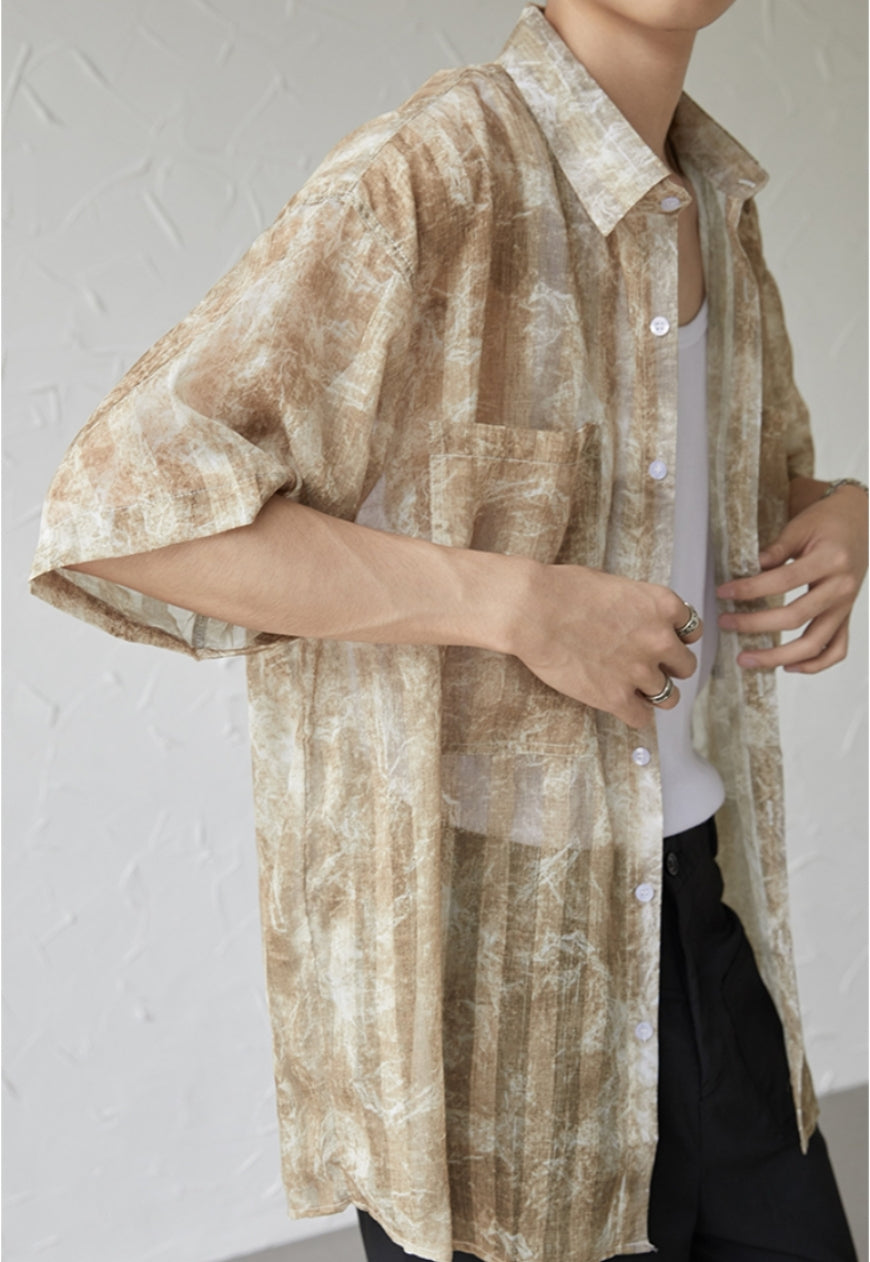 UZIP DESIGN Men's Marbled Short Sleeve Shirt