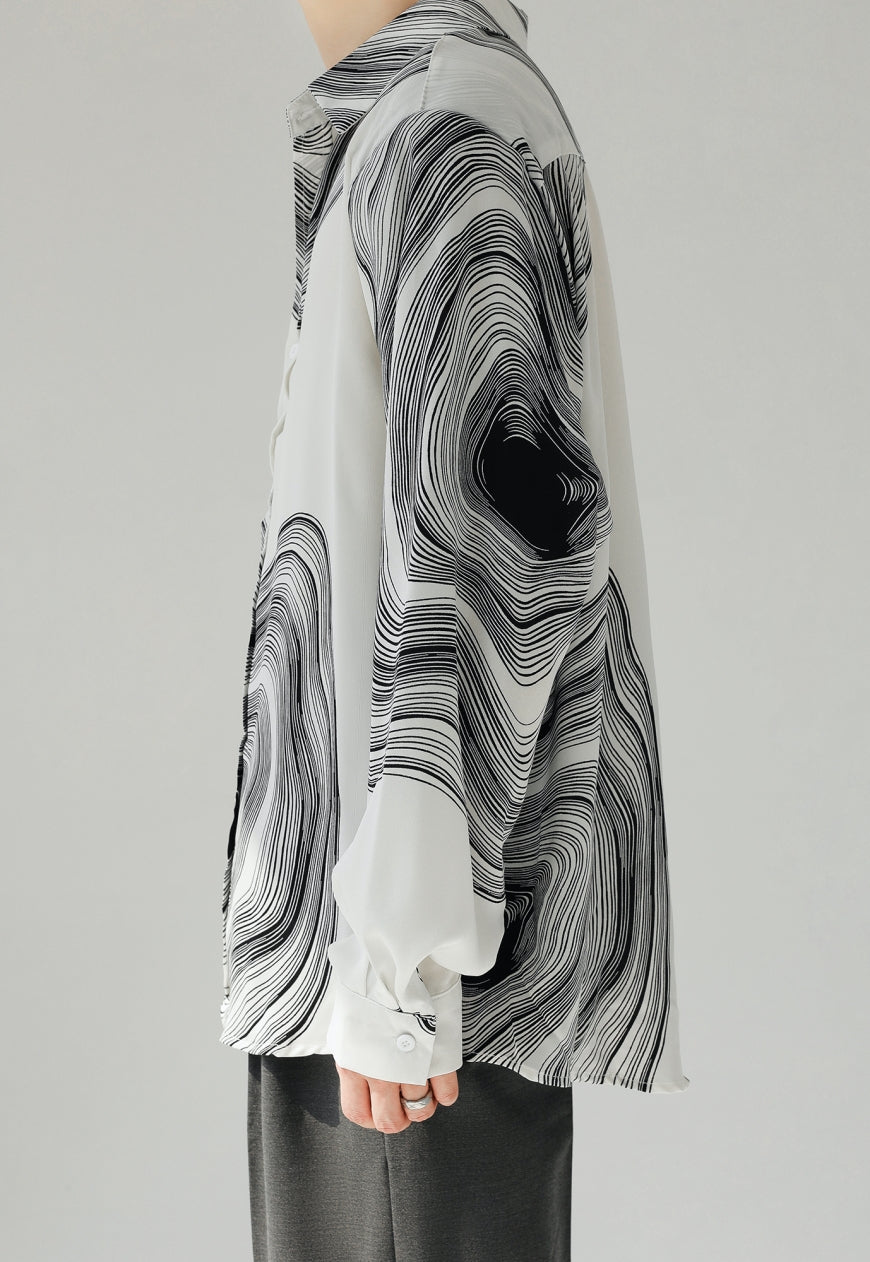 UZIP DESIGN Men's fashion abstract pattern shirt