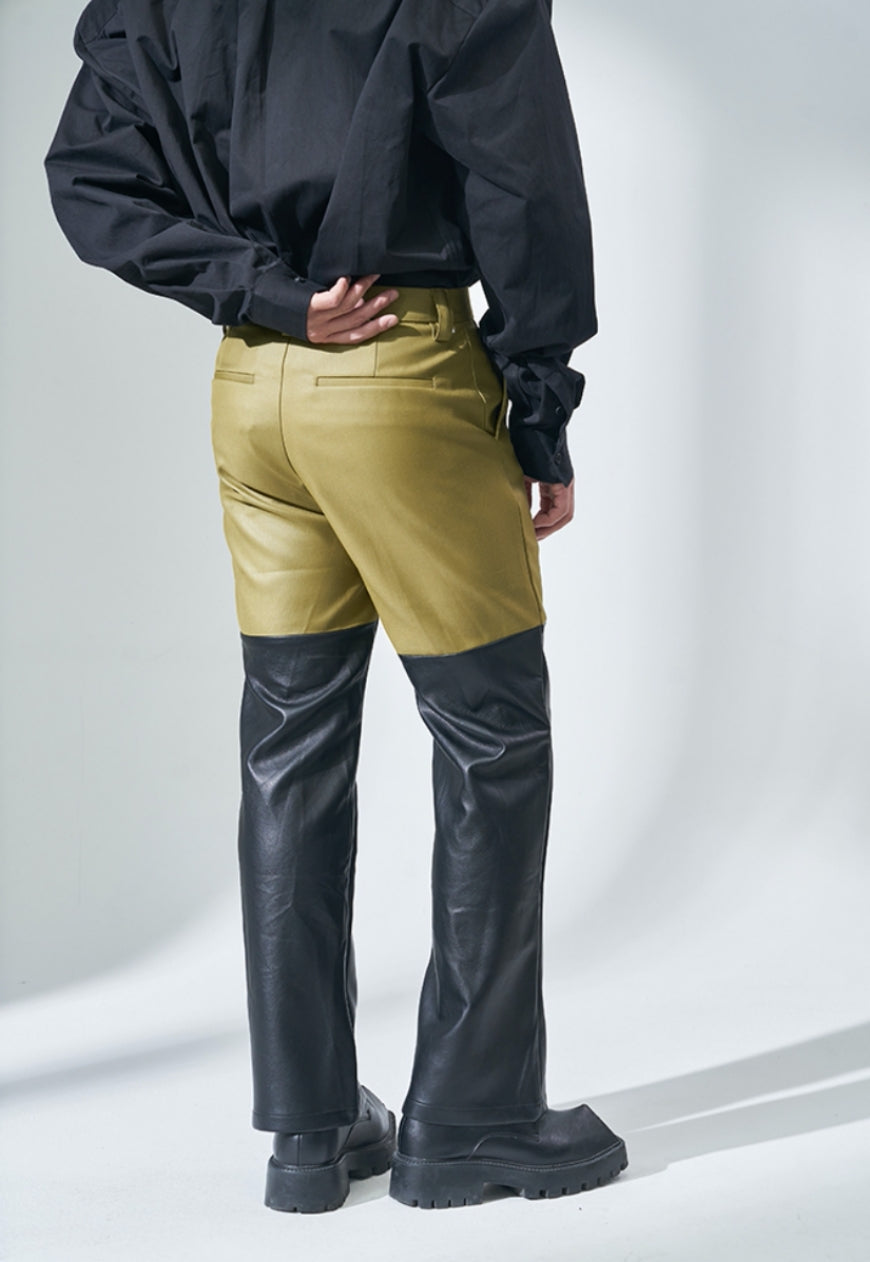 Men's Visual impact PU leather fashion trousers