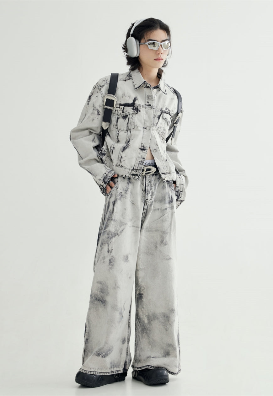 PeopleStyle Unisex vintage tie-dye jacket