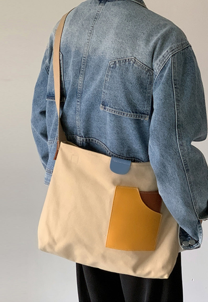 UZIP DESIGN Men's contrast canvas bag