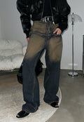 Men's Vintage Yellow Pocket Mop Jeans