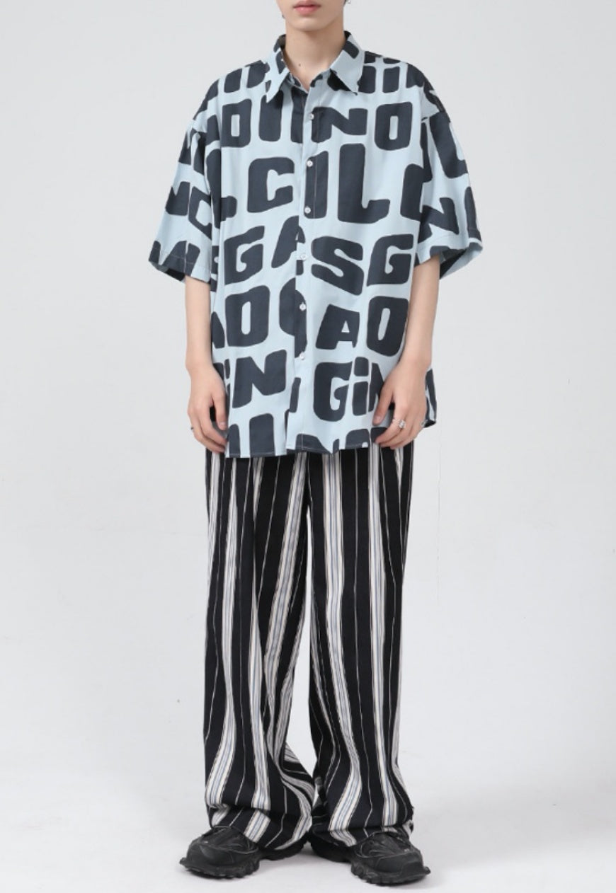 UZIP DESIGN Men's personalized letter print shirt