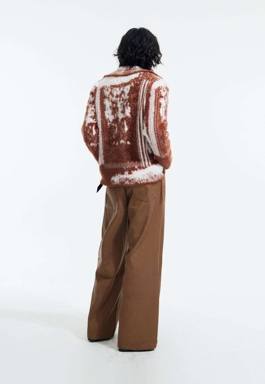 Men's zipped cardigan sweater