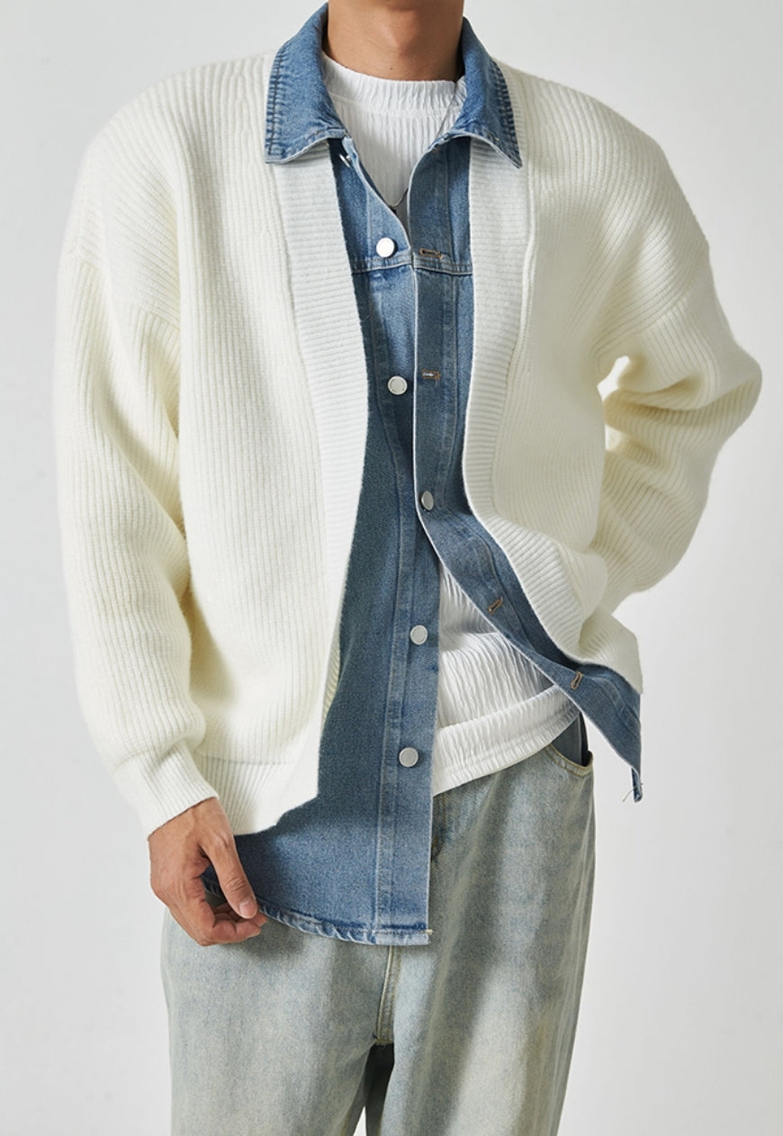 Men's Design Denim Cardigan Jacket