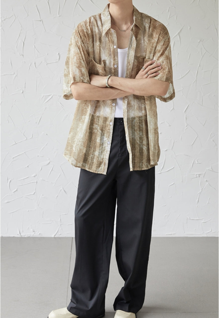UZIP DESIGN Men's Marbled Short Sleeve Shirt