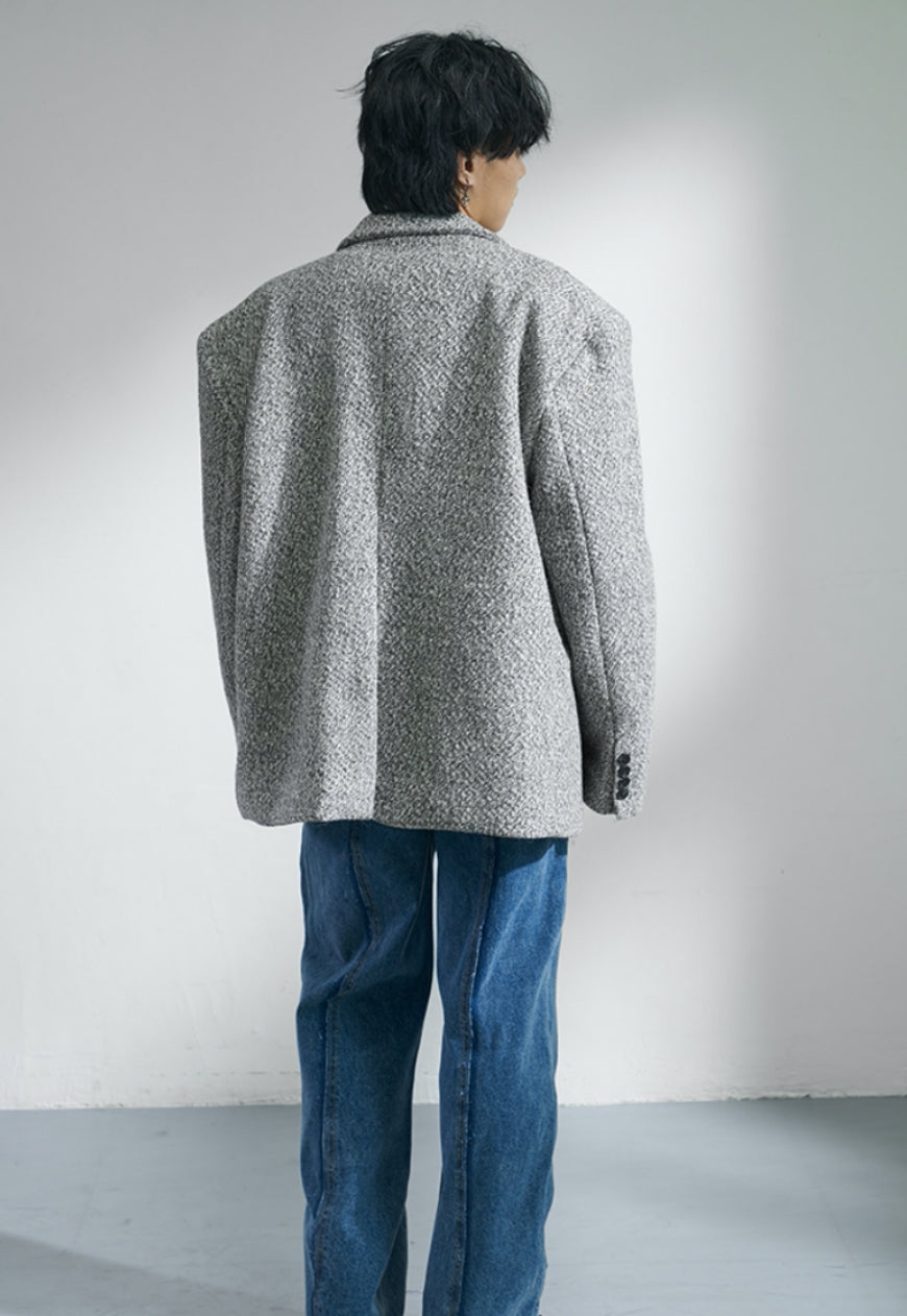 Men's Oversized Twill Texture Suit Jacket