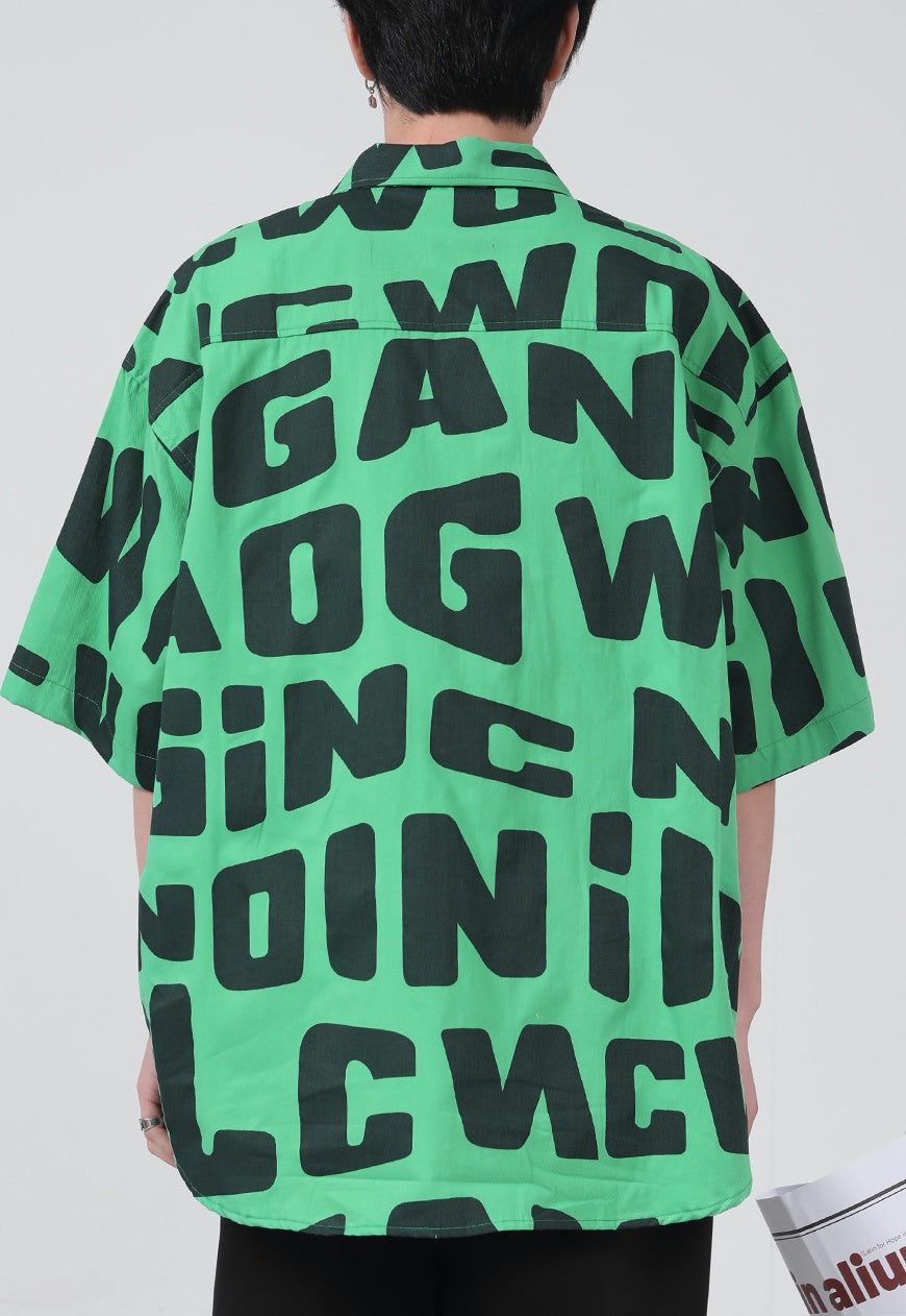 UZIP DESIGN Men's personalized letter print shirt